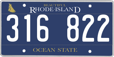 RI license plate 316822