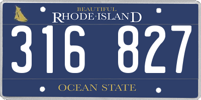 RI license plate 316827