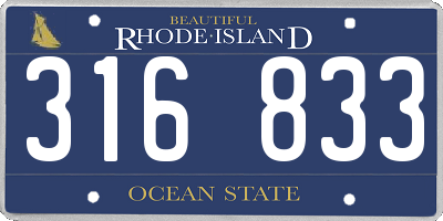 RI license plate 316833
