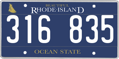 RI license plate 316835