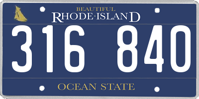 RI license plate 316840