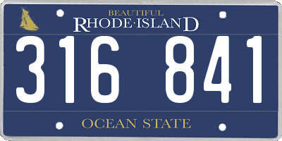 RI license plate 316841
