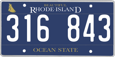 RI license plate 316843
