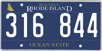 RI license plate 316844