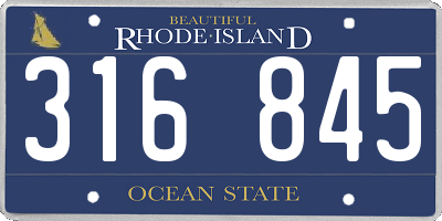 RI license plate 316845