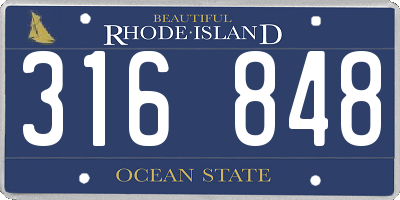 RI license plate 316848