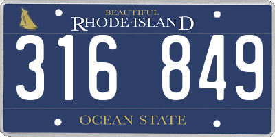 RI license plate 316849