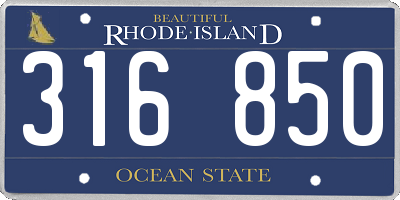 RI license plate 316850
