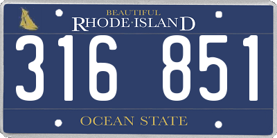 RI license plate 316851