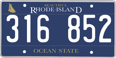 RI license plate 316852