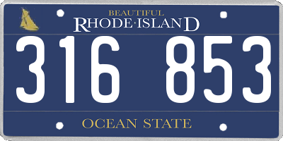 RI license plate 316853