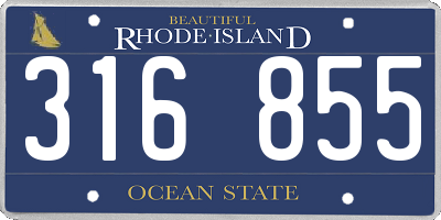 RI license plate 316855