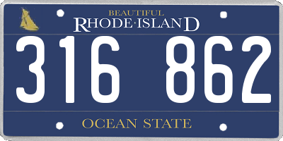 RI license plate 316862