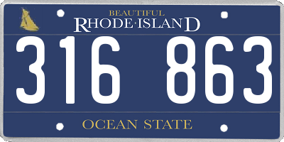 RI license plate 316863
