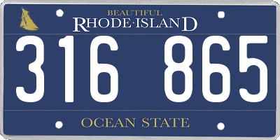 RI license plate 316865