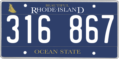 RI license plate 316867