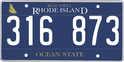 RI license plate 316873