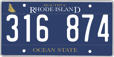 RI license plate 316874