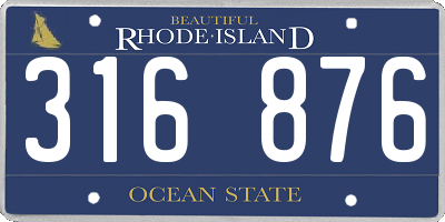 RI license plate 316876