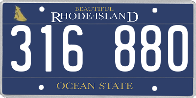 RI license plate 316880