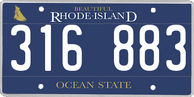 RI license plate 316883