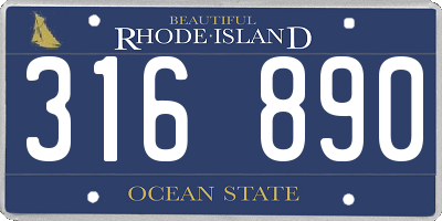 RI license plate 316890