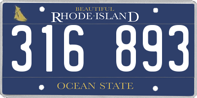RI license plate 316893