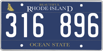 RI license plate 316896