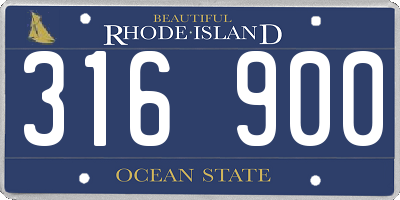 RI license plate 316900