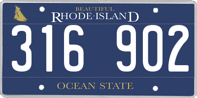 RI license plate 316902