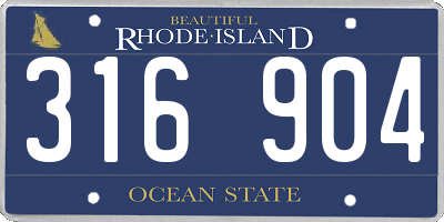 RI license plate 316904