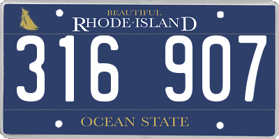 RI license plate 316907