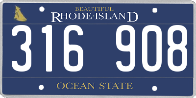 RI license plate 316908