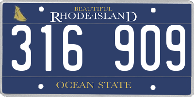RI license plate 316909
