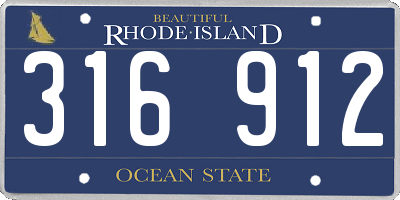 RI license plate 316912