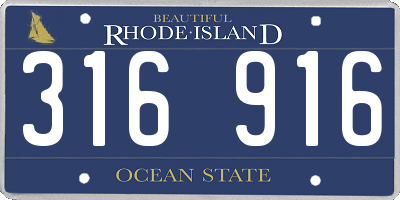 RI license plate 316916