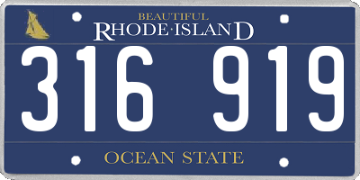 RI license plate 316919