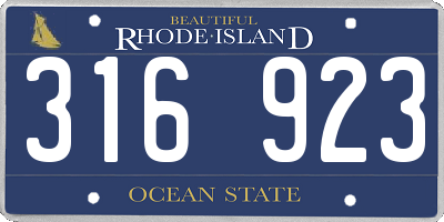 RI license plate 316923