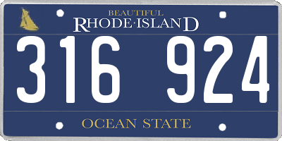 RI license plate 316924