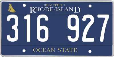 RI license plate 316927
