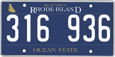 RI license plate 316936