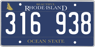 RI license plate 316938