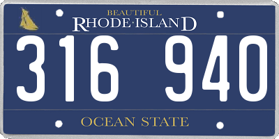 RI license plate 316940