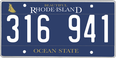 RI license plate 316941