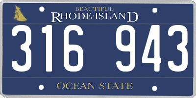 RI license plate 316943