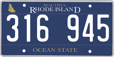 RI license plate 316945