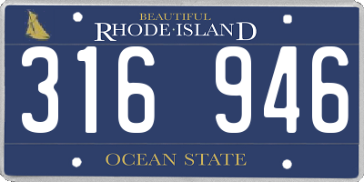 RI license plate 316946