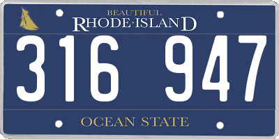 RI license plate 316947