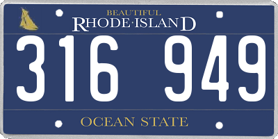RI license plate 316949