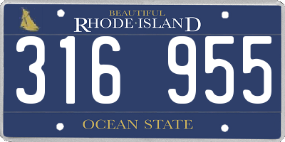 RI license plate 316955
